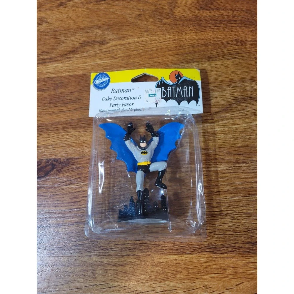 Vtg Wilton Batman Cake Décor Party Favor (1992) Hand Painted, ORIGINAL PACKAGING